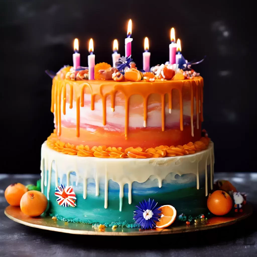 Orange Blue Tasty Australia Cake